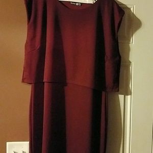 NWOT Wine colored layered dress